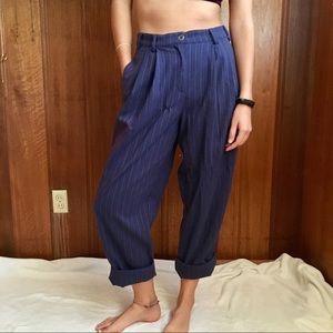 Urban Outfitters Blue Stripe Peg Leg Trouser